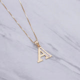 Simple Diamond Cut Initial Necklace