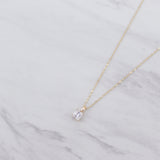 Princess Cut Stone Necklace