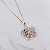 Tri Color Rose Necklace