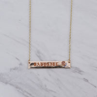 Personalized Name Plate Rose Necklace