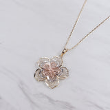 Tri Color Rose Necklace