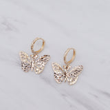Butterfly Dangling Huggies Earrings