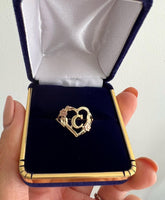 Heart Initial Ring