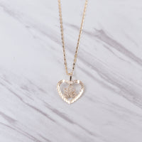 Diamond Cut Heart Initial Necklace