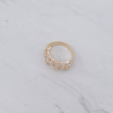 Floral Stone Net Ring