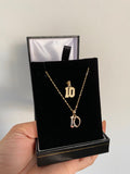 Mini Old English Number Necklace