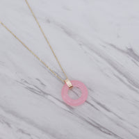 Pink Jade Ring Necklace
