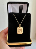 Gold Tablet Jersey Number Necklace