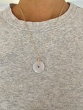 White Jade Bi Disc Necklace