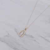 Two Tone Our Lady Orb Necklace