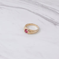 Pink Channel Stone Ring