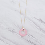 Pink Jade Ring Necklace