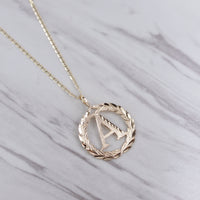 Laurel Wreath Initial Necklace