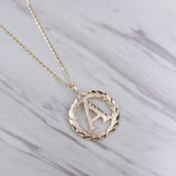 Laurel Wreath Initial Necklace