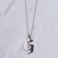 Old English Initial White Gold Necklace