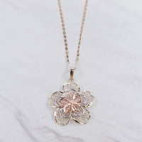 Tri Color Rose Necklace