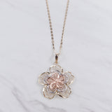 Tri Color Rose Necklace