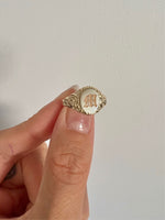 Crusted Initial Signet Ring