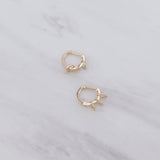 Tri Loop Stone Huggies Earrings