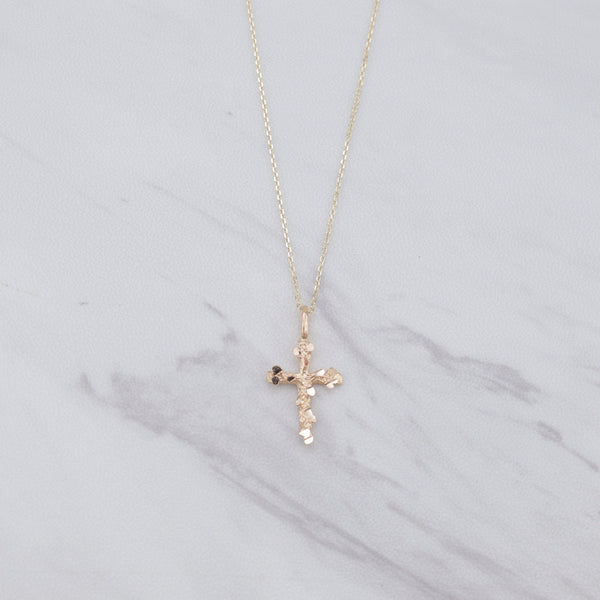 Gold Crusted Cross Necklace